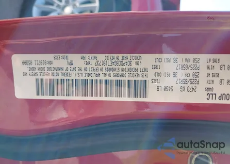 2014 Dodge Journey Sxt from USA, damaged, VIN 3C4PDCBG4ET191737